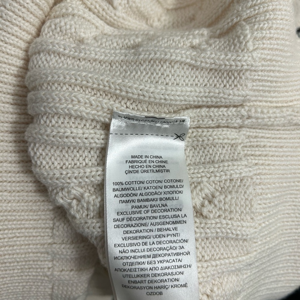 Ralph Lauren White Crewneck Cable Knit Sweater Sz L - Picture 6 of 13